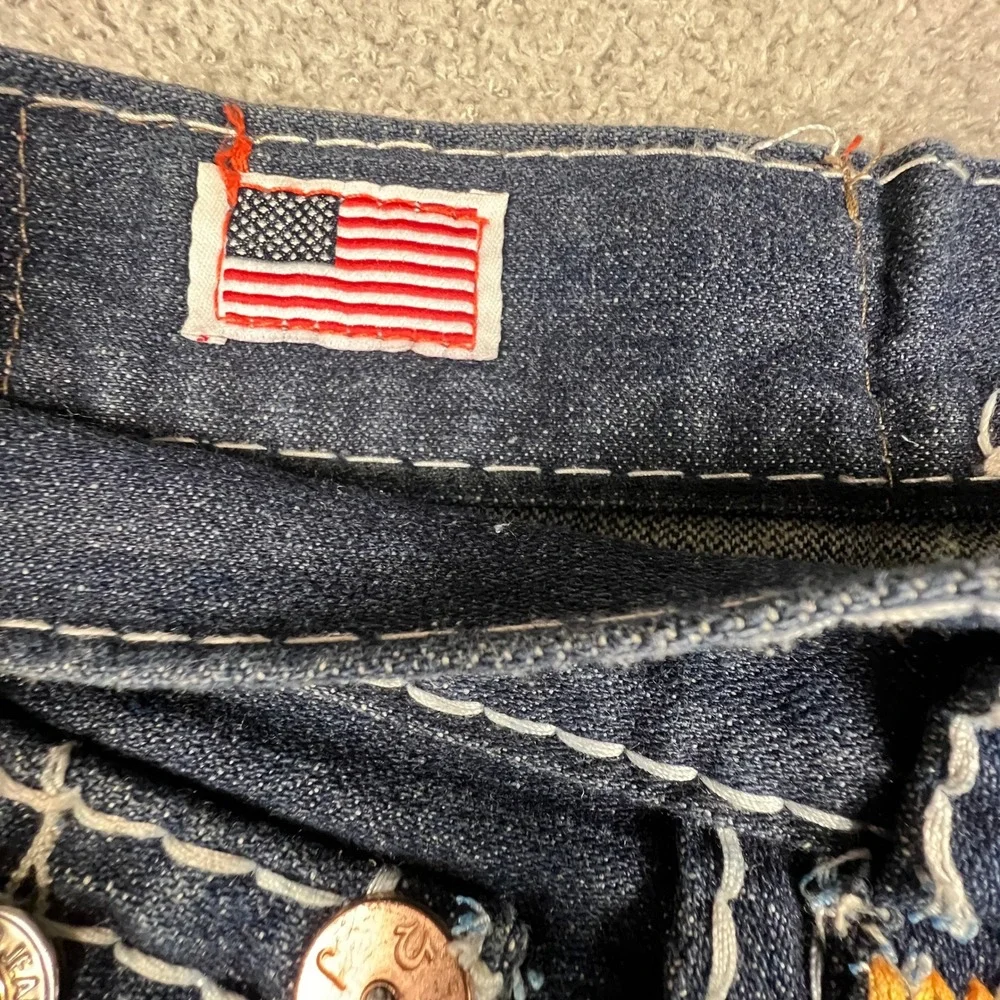 True Religion‎ Joey Super T Jeans Mens 40 Blue Contrast Stitch Made in USA Y2K